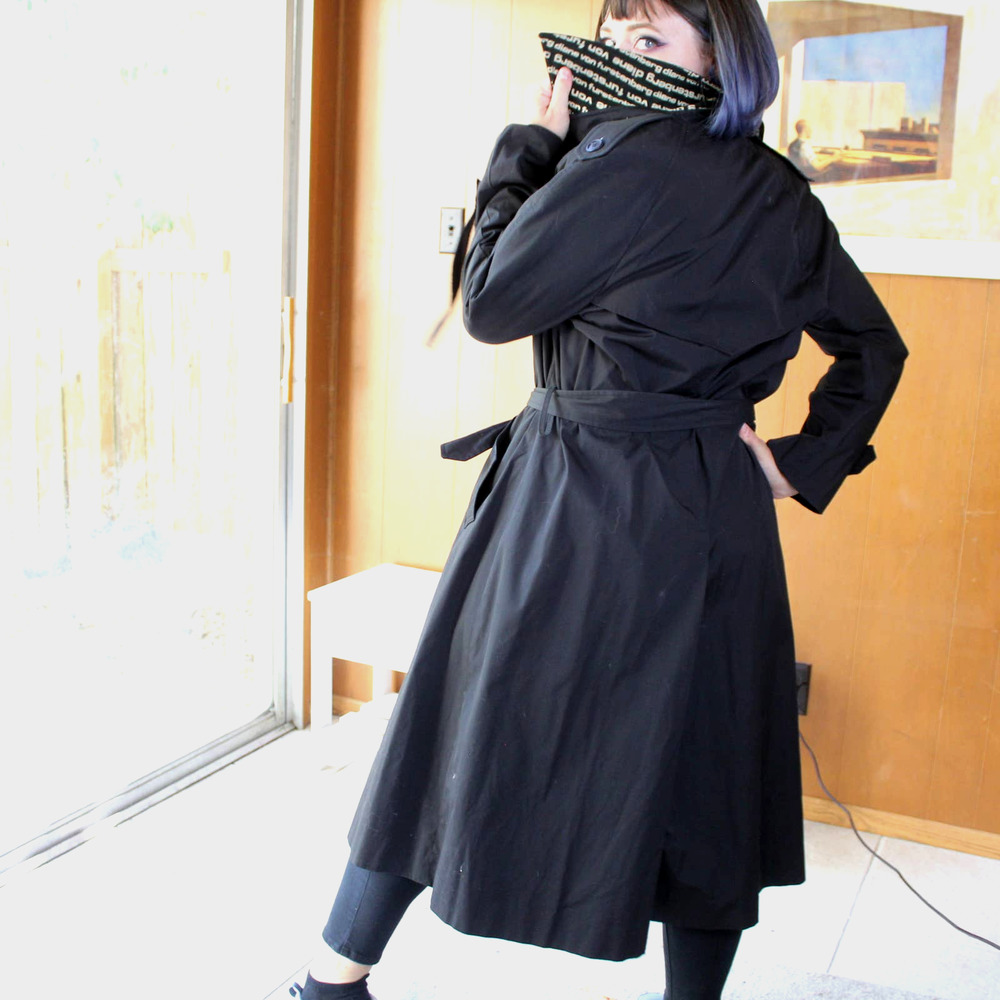 Vintage Diane von Furstenberg Black Trench Coat